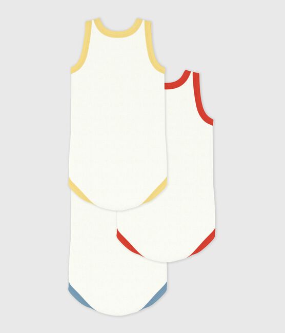 Juego de bodies sin mangas lisos de algodón para bebé variante 1