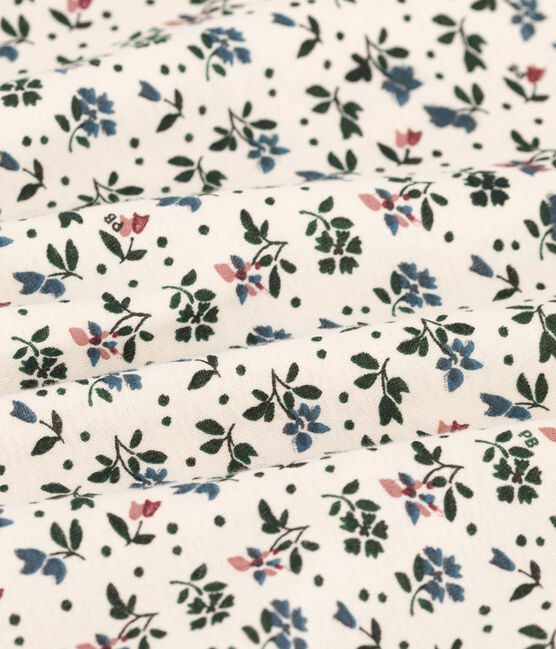 Camiseta con flores de algodón de manga larga de niña blanco AVALANCHE/ MULTICO