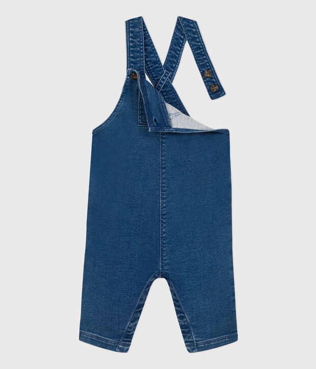 Peto largo de tejido denim para beb&eacute; azul