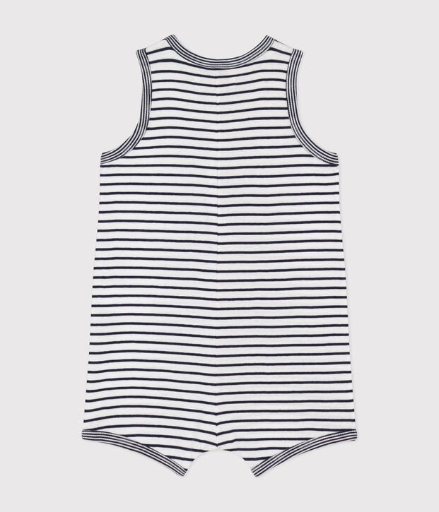 Mono corto de algod&oacute;n Mr. Men Little Miss para beb&eacute; blanco/azul