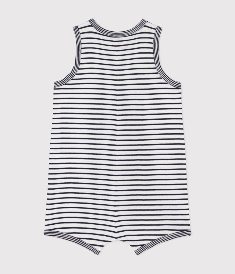 Mono corto de algod&oacute;n Mr. Men Little Miss para beb&eacute; blanco/azul