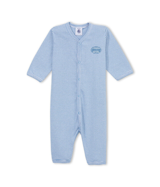Pijama milrayas sin pies para beb&eacute; ni&ntilde;o azul/blanco