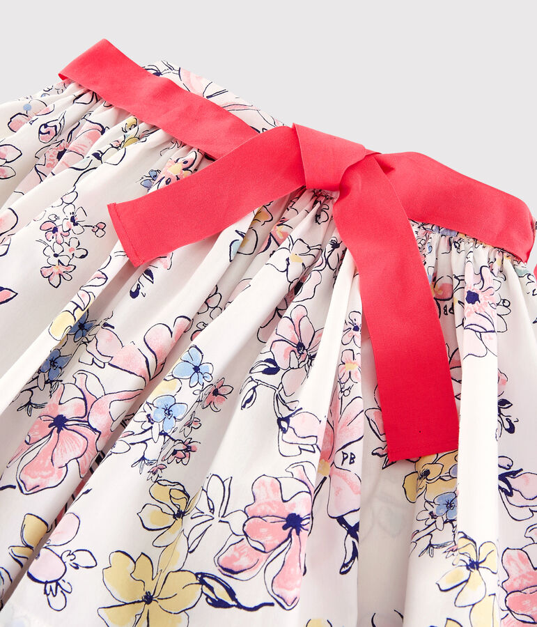 Falda de popelina de ni&ntilde;a blanco MARSHMALLOW/blanco MULTICO