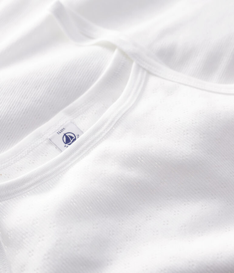 Juego de 2 camisas de tirantes caladas de ni&ntilde;a de algod&oacute;n org&aacute;nico variante 1