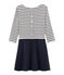 Vestido con manga larga para mujer azul SMOKING/beige COQUILLE