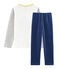 Pijama de terciopelo para niño pequeño azul MEDIEVAL/gris POUSSIERE/ MULTICO