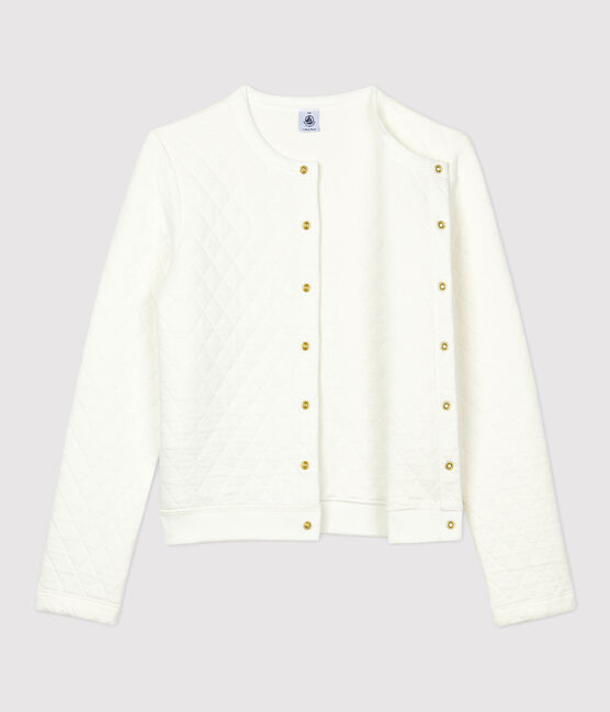 Cárdigan de túbico acolchado de mujer blanco MARSHMALLOW