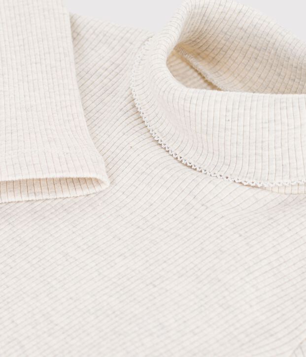 Camiseta infantil lisa de cuello alto de algod&oacute;n MONTELIMAR CHINE