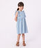 Vestido infantil de algod&oacute;n sin mangas azul