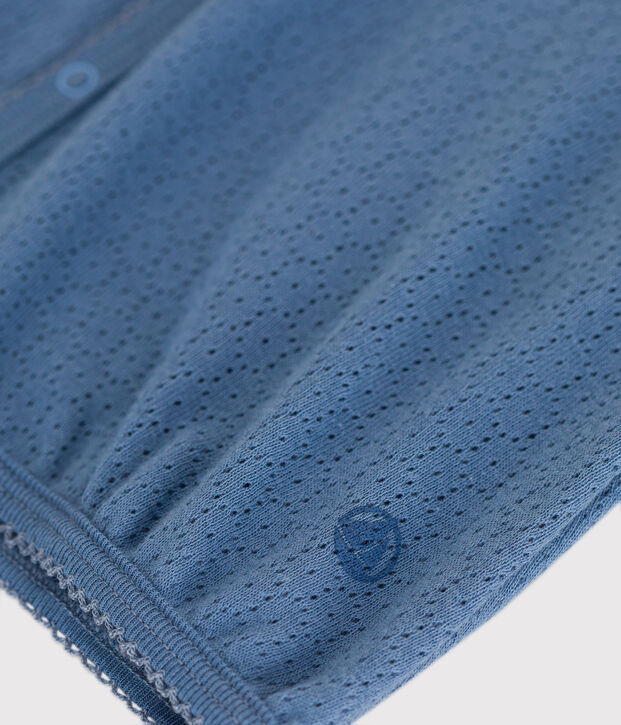 Mono corto de algod&oacute;n calado para beb&eacute; azul