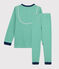 Pijama de mil rayas verde de niño pequeño con acanalado verde PRADO/blanco MARSHMALLOW