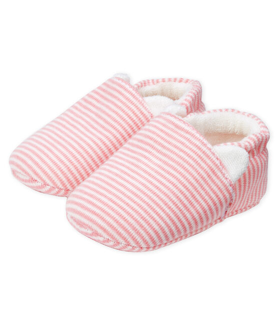 Patucos para bebé niña de punto rosa CHARME/blanco MARSHMALLOW