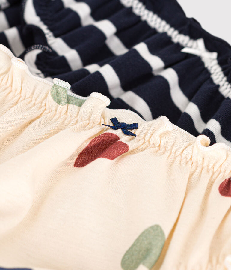 Juego de 2 braguitas con volantes de algod&oacute;n para mujer multicolor