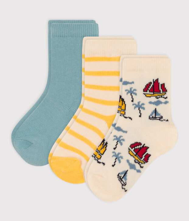 Juego de 3 pares de calcetines de punto de algod&oacute;n con exploradores para beb&eacute; multicolor
