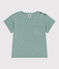 Camiseta lisa de manga corta de algodón para bebé verde PAUL