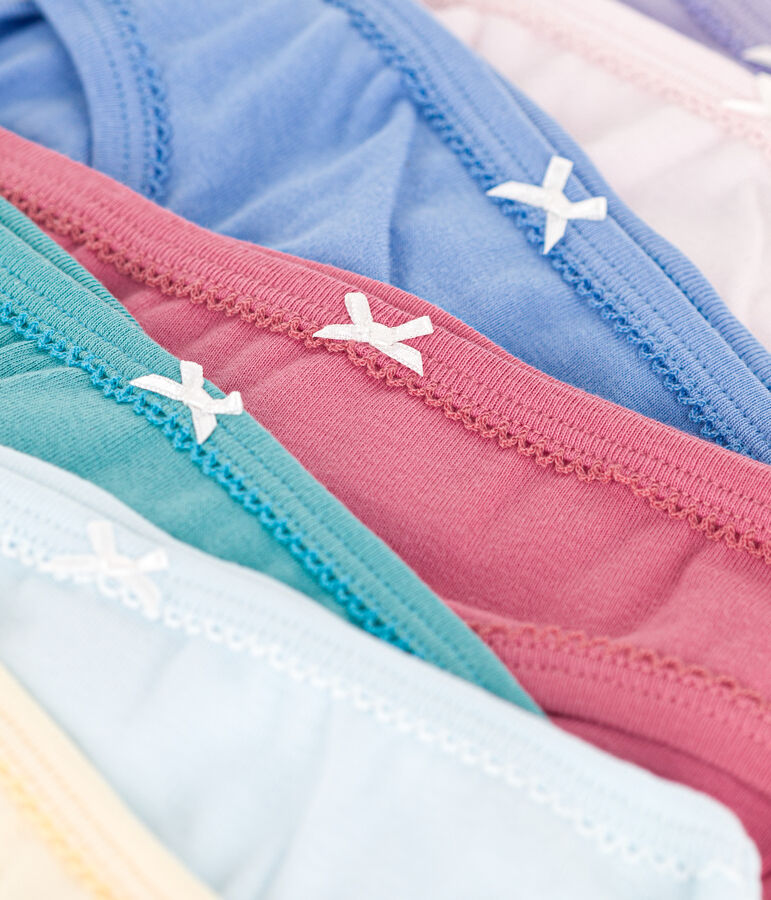 Juego de 7 braguitas infantiles lisas de algod&oacute;n variante 1