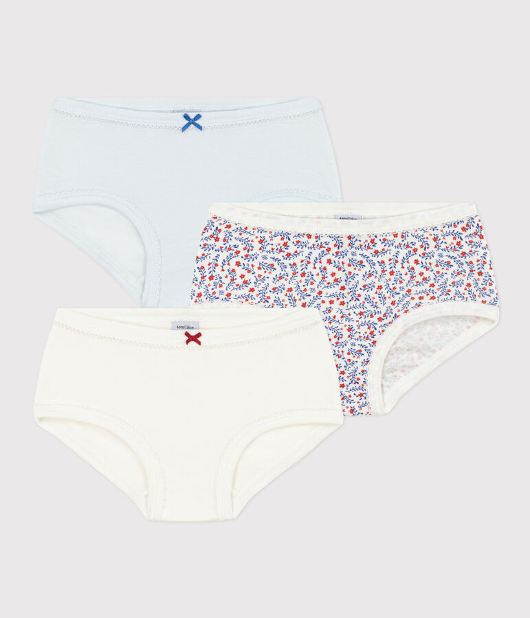 Juego de 3 braguitas de algod&oacute;n con flores para ni&ntilde;a variante 1