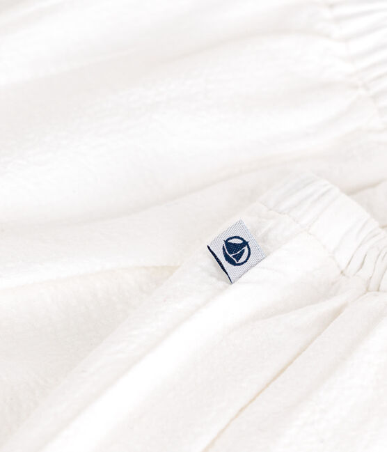 Pantalones bombachos de seersucker para bebé blanco ECUME