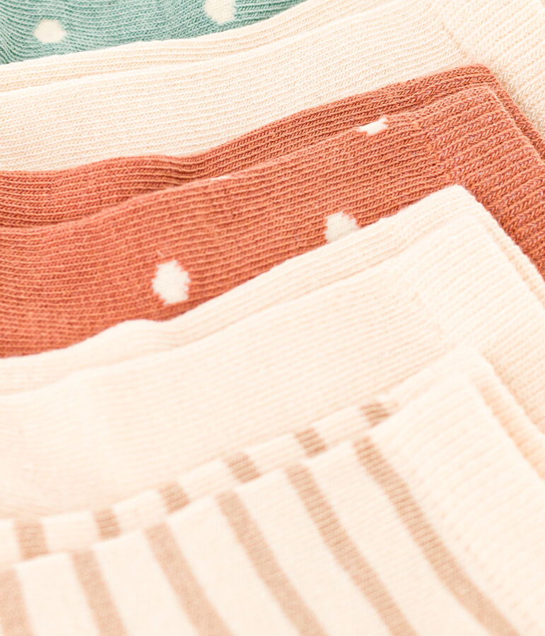 Juego de 5 pares de calcetines de lunares para beb&eacute; multicolor