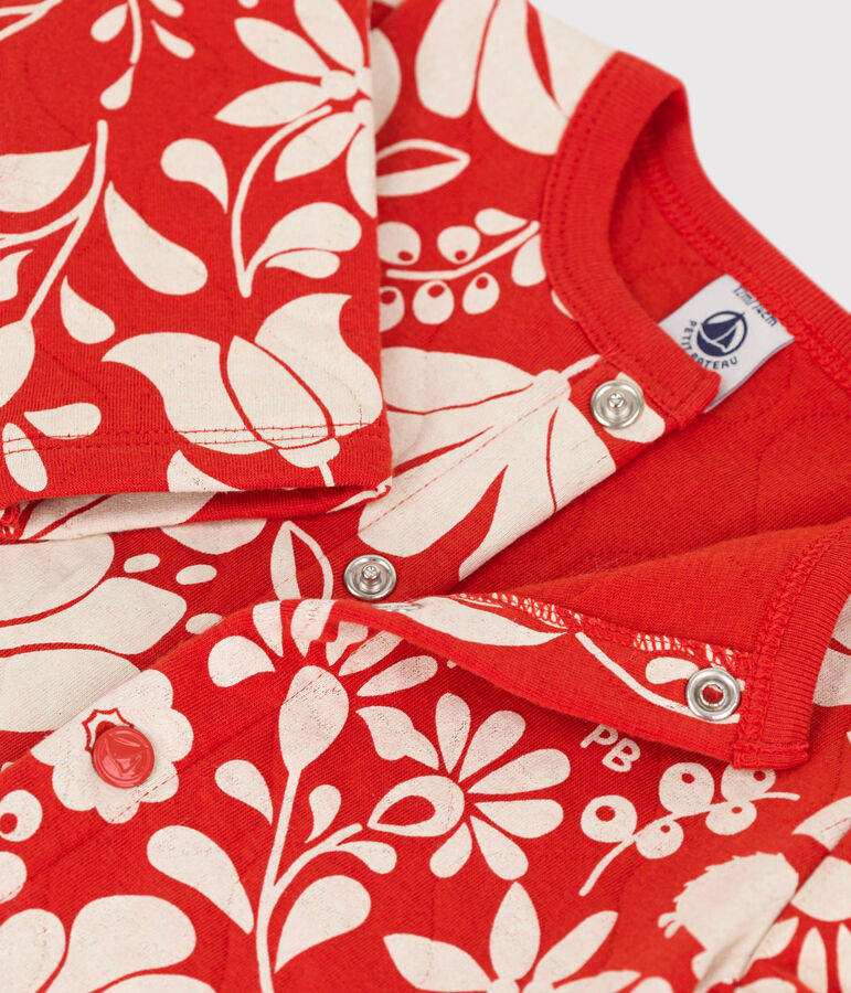 C&aacute;rdigan estampado de t&uacute;bico acolchado para beb&eacute; naranja/crudo