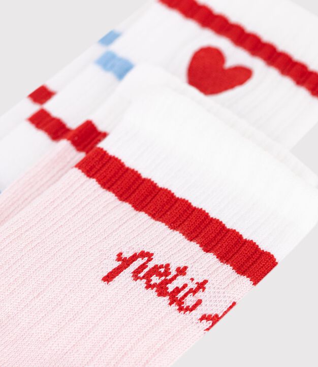 2 pares de calcetines de algod&oacute;n a rayas para ni&ntilde;a multicolor