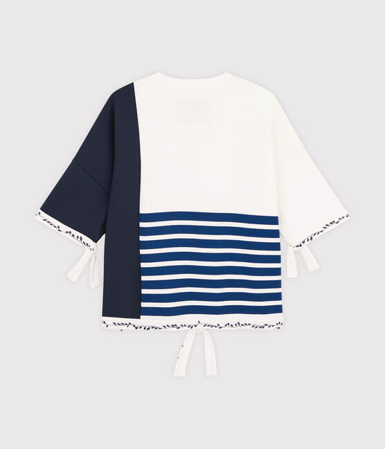 Camiseta marinera de mujer Christoph Rumpf x Petit Bateau blanco MARSHMALLOW/azul SMOKING