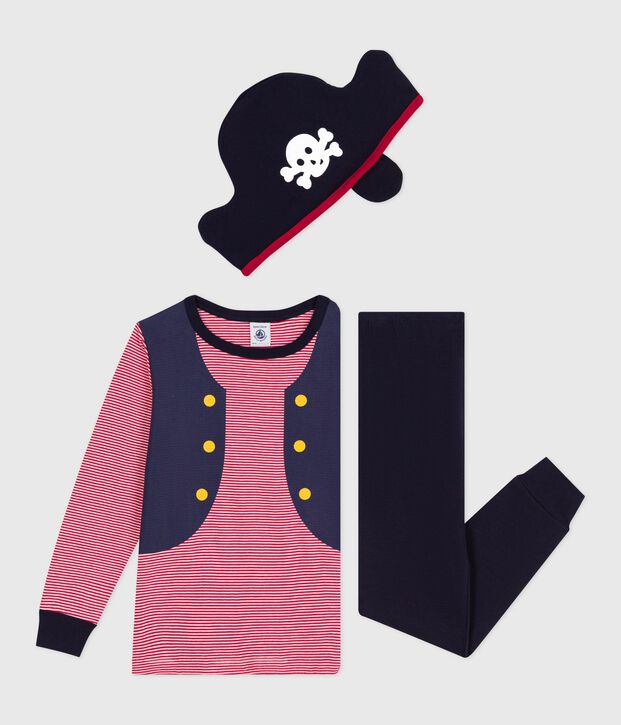 Pijama tipo disfraz infantil de algod&oacute;n de pirata azul/multicolor