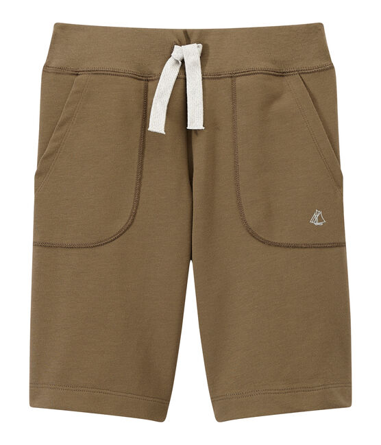 Bermuda para niño en jersey tupido marron SHITAKE