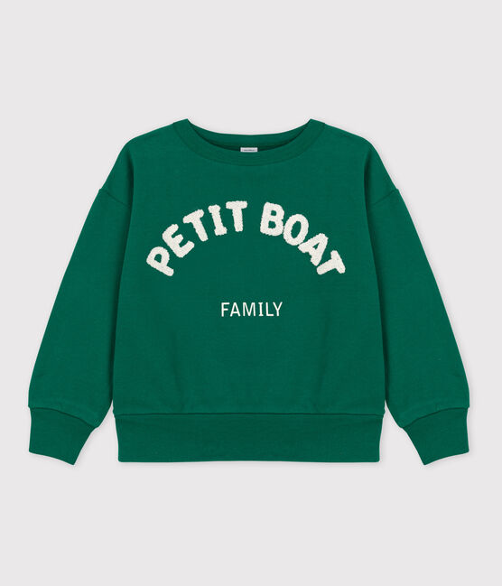 Sudadera de muletón infantil unisex verde EVERGREEN