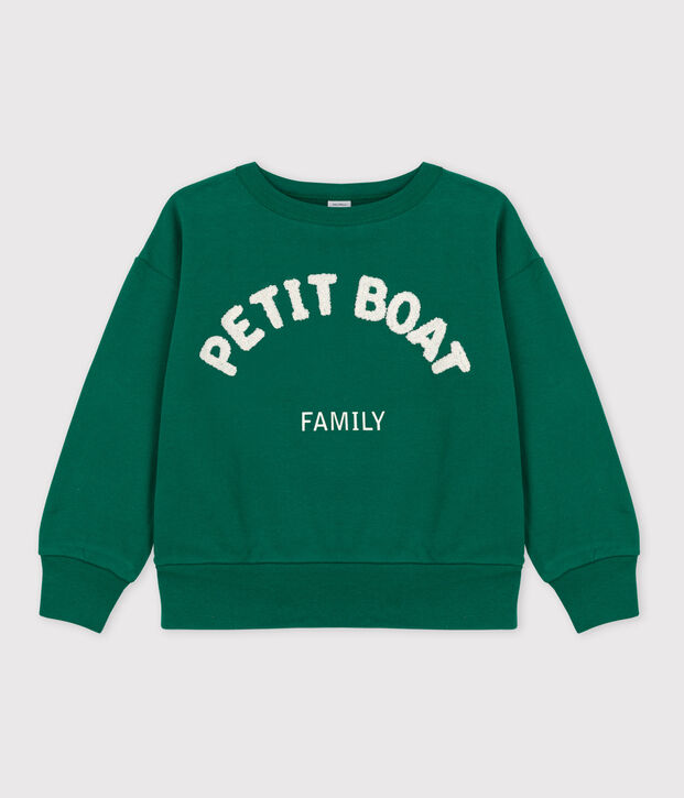 Sudadera de mulet&oacute;n infantil unisex verde