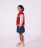 Chaqueta teddy infantil lisa colorblock de algod&oacute;n rojo
