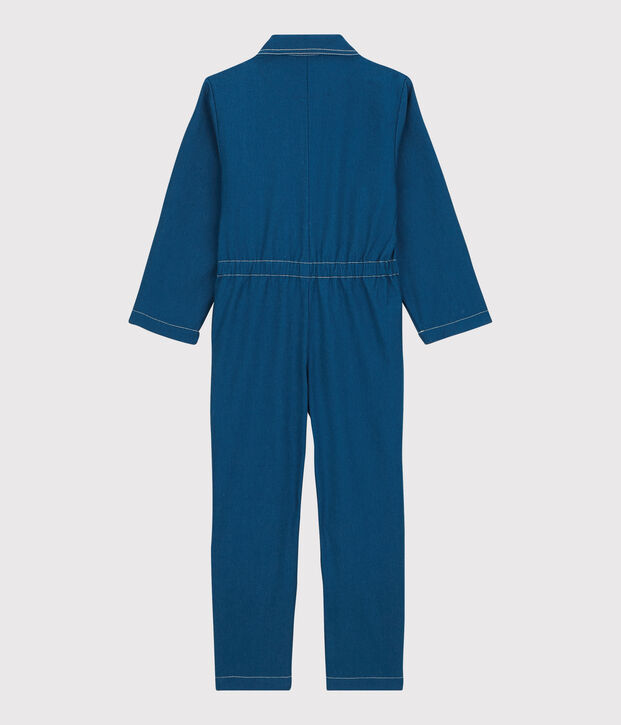 Mono de tejido vaquero de sarga de ni&ntilde;a/ni&ntilde;o azul
