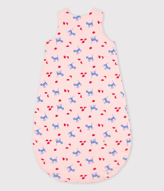 Saco de dormir con estampado de algodón de bebé rosa MINOIS/blanco MULTICO