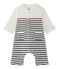 Pelele para bebé niño a rayas con cuello marinero blanco LAIT/azul SMOKING/ TERKUIT