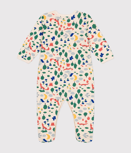 Pijama de felpa cepillada con estampado de bosque para bebé blanco AVALANCHE/ MULTICO