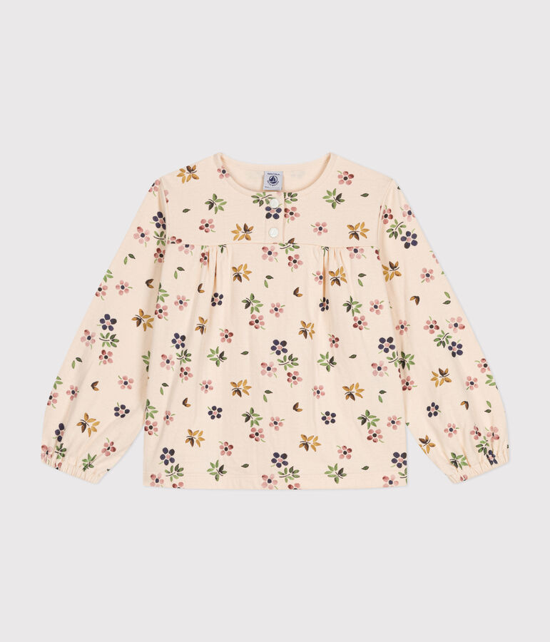 Blusa de manga larga de t&uacute;bico para ni&ntilde;a crudo/multicolor