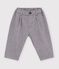 Pantal&oacute;n liso de franela para beb&eacute; gris