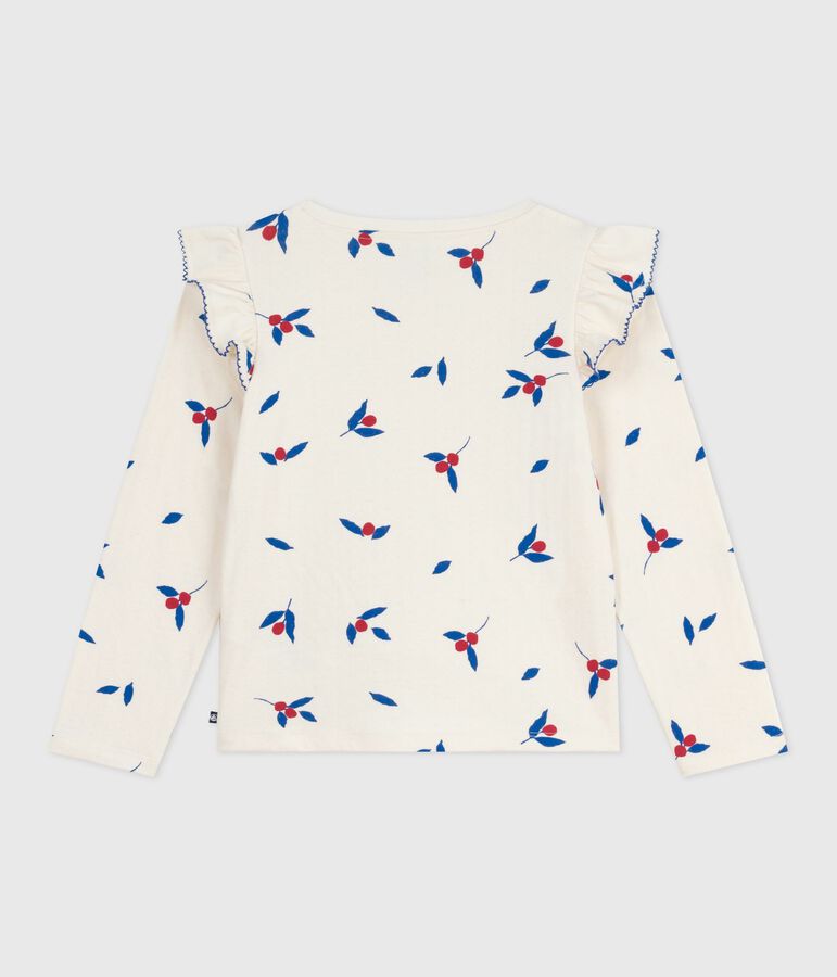 Camiseta infantil de algod&oacute;n de manga larga con estampado crudo/multicolor