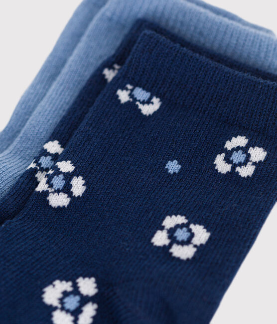 2 pares de calcetines de algodón con flores para bebé niña variante 1