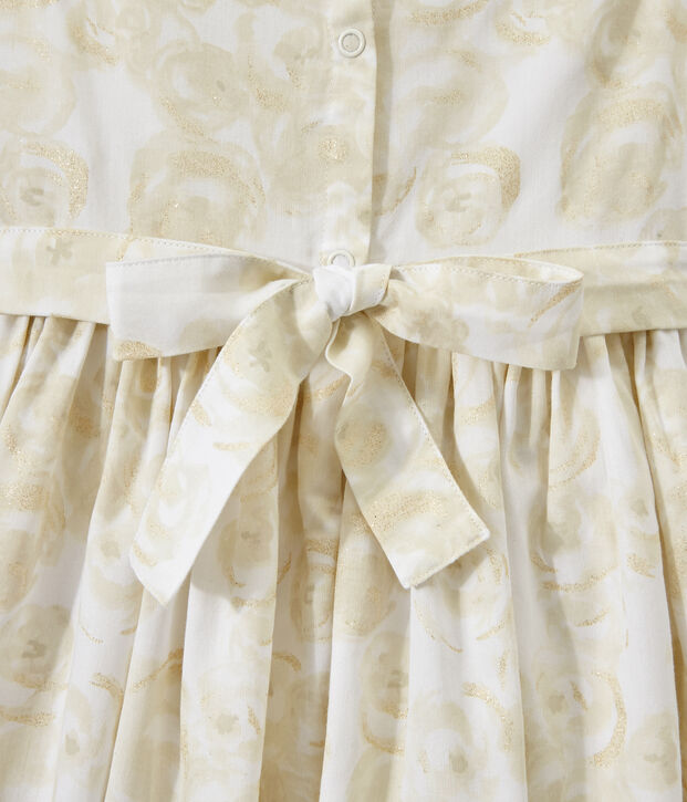 Vestido estampado sin mangas para ni&ntilde;a blanco/multicolor
