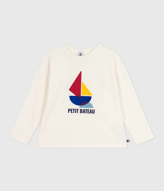 Camiseta infantil de algodón de manga larga con estampado crudo MILK