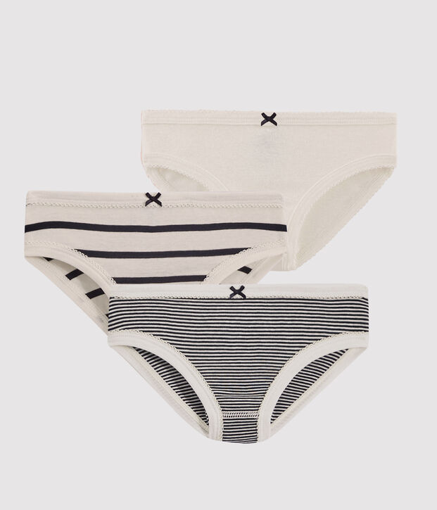 Lote de 3 braguitas de rayas de chica multicolor