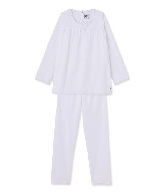 Pijama de lunares para niña blanco ECUME