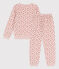 Pijama de terciopelo con flor para niña rosa SALINE/blanco MULTICO