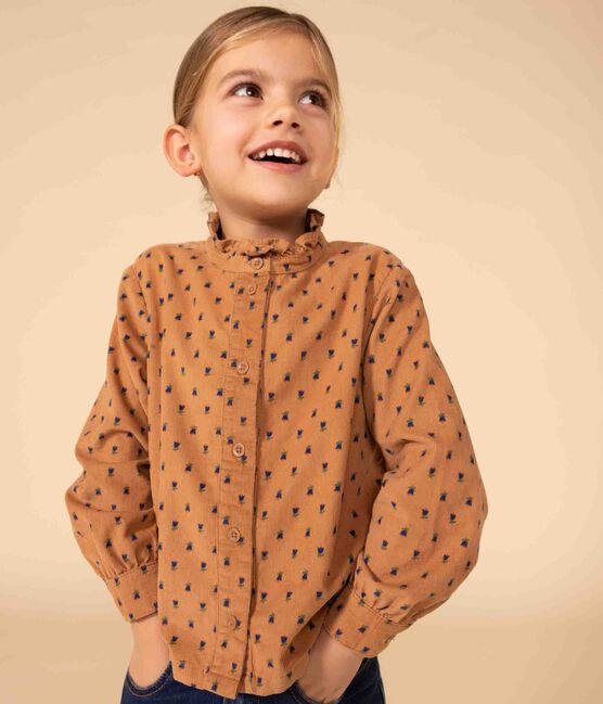 Blusa de terciopelo fino con flores de niña SIENNA/ MULTICO