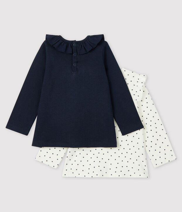 Juego de 2 blusas para beb&eacute; ni&ntilde;a multicolor