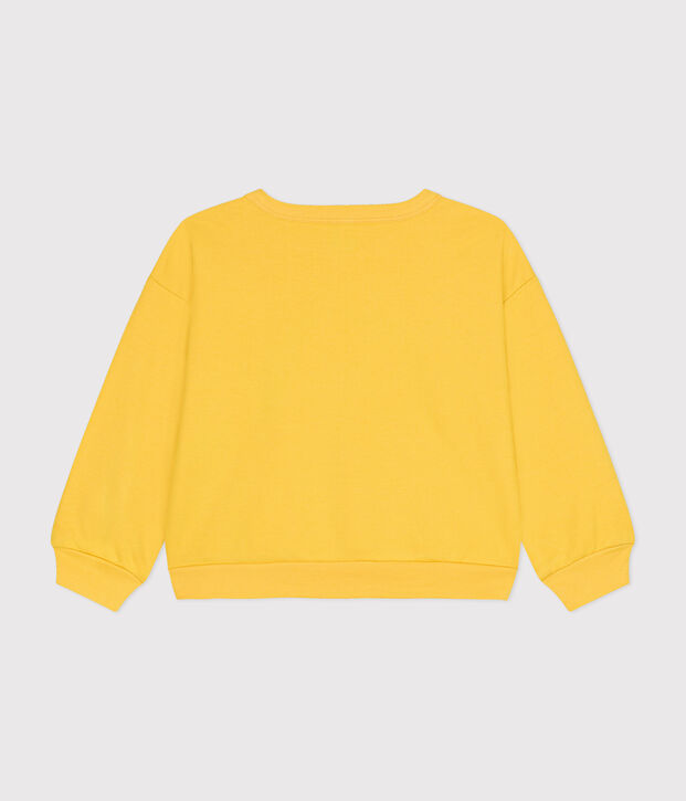 Sudadera infantil de mulet&oacute;n ligero amarillo