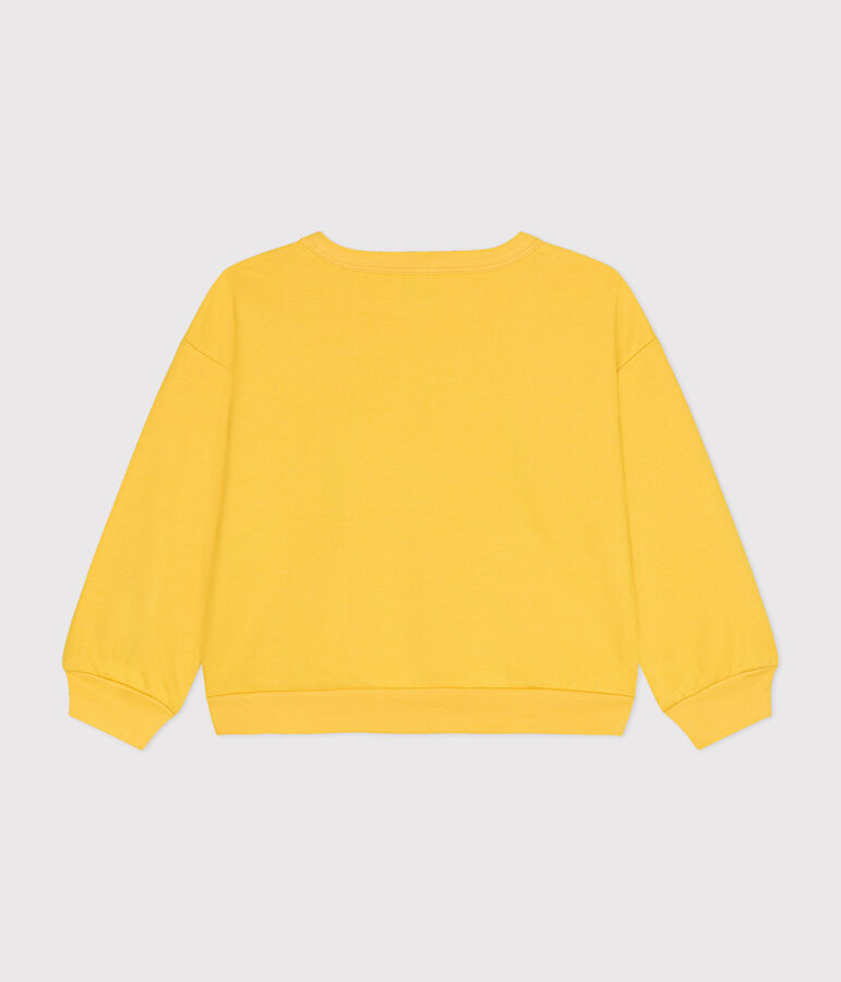 Sudadera infantil de mulet&oacute;n ligero amarillo