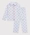Pijama infantil abotonado de algod&oacute;n con estampado de corazones blanco/multicolor