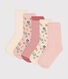 5 pares de calcetines infantiles de algodón con flores